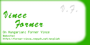 vince forner business card